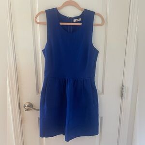 Madewell, raw hem, sleeveless dress in size medium. Cobalt blue.